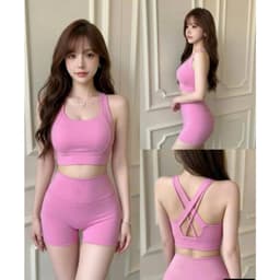 Bộ tập Gym, Yoga, Erobic cho nữ chất LuLu hàng Quảng Châu cao cấp BT807 2