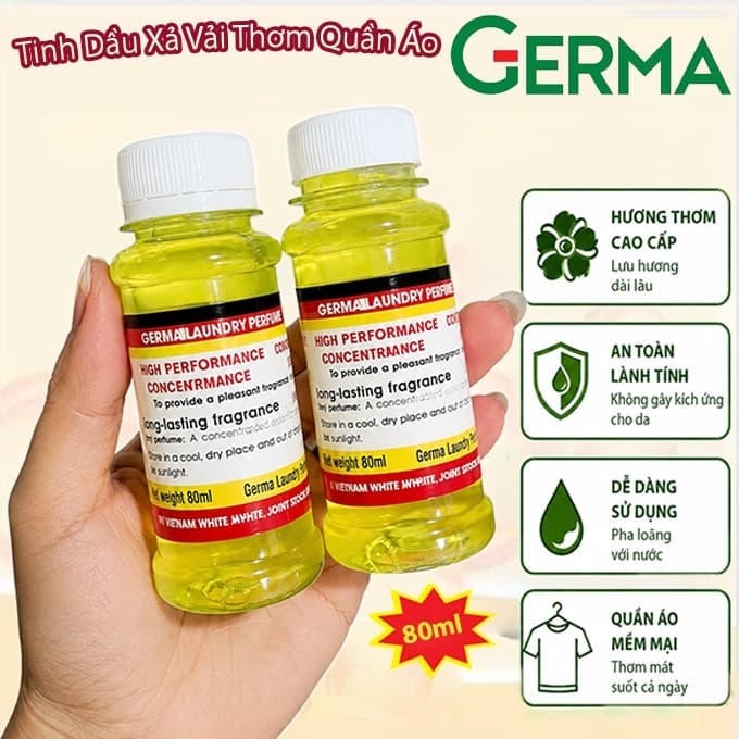 Tinh Dầu Giặt Xả Vải Thơm Quần Áo Đậm Đặc 80ml GERMA – Hương Sang Trọng, Giữ Mùi Bền Lâu Sau Giặt