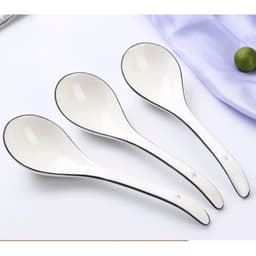 Combo 5 Thìa sứ Muỗng sứ trắng đơn giản dày dặn  ăn phở siêu đẹp hàng chuẩn gốm sứ - M71 4