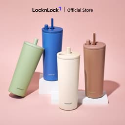 Bình giữ nhiệt LocknLock Pop Up Straw Ceramic Tumbler LHC4156 phủ sứ 740ml kèm ống hút - 4 màu 1