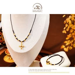 Ngọc Đan Tâm - Vòng Tay + Vòng Cổ Thắt Dây Charm Chùy Kim Cang Đôi Bạc 925 Mạ Vàng Cao Cấp 7