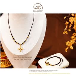 Ngọc Đan Tâm - Vòng Tay + Vòng Cổ Thắt Dây Charm Chùy Kim Cang Đôi Bạc 925 Mạ Vàng Cao Cấp 2