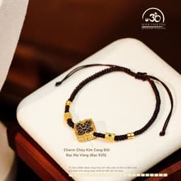 Ngọc Đan Tâm - Vòng Tay + Vòng Cổ Thắt Dây Charm Chùy Kim Cang Đôi Bạc 925 Mạ Vàng Cao Cấp 3