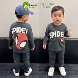 [10-29KG] Bộ Dài Tay Cho Bé Trai KIMCHIBABY Vải Cotton Cao Cấp 190gsm Mềm Mịn Họa Tiết Siêu Nhân CAP KD601 2