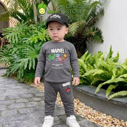 [10-29KG] Bộ Dài Tay Cho Bé Trai KIMCHIBABY Vải Cotton Cao Cấp 190gsm Mềm Mịn Họa Tiết Siêu Nhân CAP KD601 3