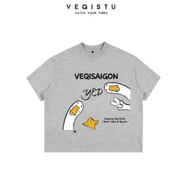 Áo thun BOXY Local Brand VEQISTU " DUCK YEP " Áo Thun Boxy Form Rộng Unisex Nam Nữ  250Gsm Cotton 5