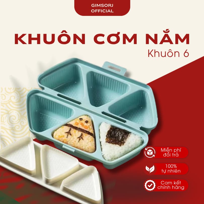 Khuôn Cơm Nắm Tam Giác Onigiri - Nhật An Food - Khuôn Cơm Onigiri 6 Cái Tiện Lợi