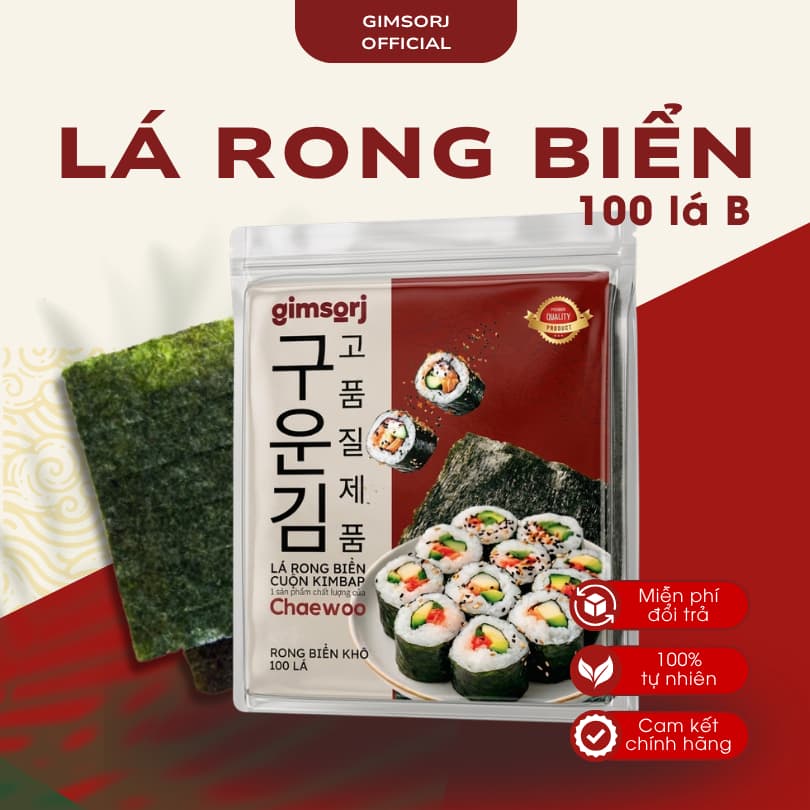 Lá Rong Biển Gói 5 Lá - Nhật An Food - Rong Biển Chuẩn Vị, Dùng Cho Kimbap, Cơm Cuộn