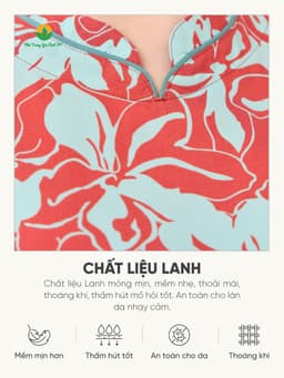 Bộ lanh trung niên Việt Thắng, bộ đồ cho bà, cho mẹ quần lửng áo cổ tàu mặc ở nhà, đi chơi  B06.6053 12