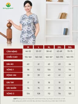 Bộ lanh trung niên Việt Thắng, bộ đồ cho bà, cho mẹ quần lửng áo cổ tàu mặc ở nhà, đi chơi  B06.6053 11