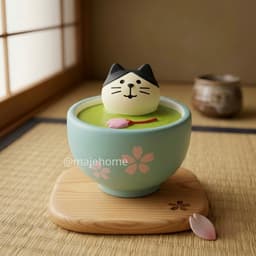 Tượng mèo zakka mini decor. Tượng mèo trang trí góc matcha bàn làm việc kệ sách phong cách nhật bản - Majehome 4