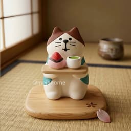 Tượng mèo zakka mini decor. Tượng mèo trang trí góc matcha bàn làm việc kệ sách phong cách nhật bản - Majehome 2