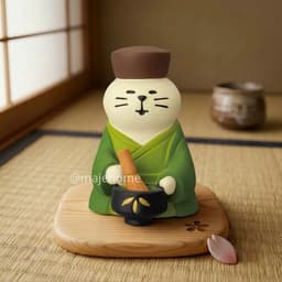 Tượng mèo zakka mini decor. Tượng mèo trang trí góc matcha bàn làm việc kệ sách phong cách nhật bản - Majehome 3