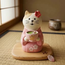 Tượng mèo zakka mini decor. Tượng mèo trang trí góc matcha bàn làm việc kệ sách phong cách nhật bản - Majehome 8