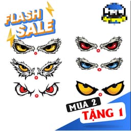 Tem dán decal mắt đại bàng trang trí Ô Tô, Xe Tải, Xe Máy ( mắt cú, mắt quỷ ) SL : 1 Đôi 1