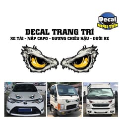 Tem dán decal mắt đại bàng trang trí Ô Tô, Xe Tải, Xe Máy ( mắt cú, mắt quỷ ) SL : 1 Đôi 2
