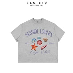 Áo thun BOXY Local Brand VEQISTU "Sò + Dừa" Áo Thun Boxy Form Rộng Unisex 250Gsm Cotton 2