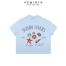 Áo thun BOXY Local Brand VEQISTU "Sò + Dừa" Áo Thun Boxy Form Rộng Unisex 250Gsm Cotton 7
