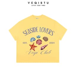 Áo thun BOXY Local Brand VEQISTU "Sò + Dừa" Áo Thun Boxy Form Rộng Unisex 250Gsm Cotton 8