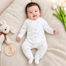 BD46. Bộ Sơ Sinh Dài Tay Vạt KIMONO 2 Lớp Kín Bụng Bé, Vải Petit Mềm Mịn Mỏng Mát Cho Bé 3-9kg 8