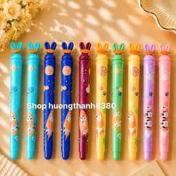 5 Chiếc Bút Máy Viết Tẩy Được Hình Capybara & Mix Hình: Bút Bơm Mực- Ngòi Kim Tinh Viết Êm Trơn, bút thỏ thầy ánh. 4