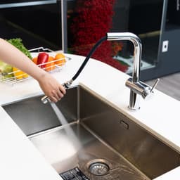Vòi rửa bát dây rút Nobinox BIANCO NX601 | 2 chế độ xả, xoay 360 độ, chiều cao 32cm 3