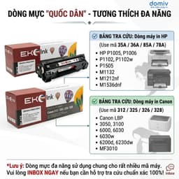 Hộp Mực Eko Ink 35A 36A 85A Cho HP 1005 1536 Canon 6030 3100 In Đậm Nét Có Lỗ Nạp Mực MIVDO 4