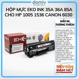 Hộp Mực Eko Ink 35A 36A 85A Cho HP 1005 1536 Canon 6030 3100 In Đậm Nét Có Lỗ Nạp Mực MIVDO 1