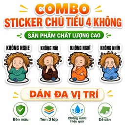 Sticker Chú Tiểu 4 Không Dễ Thương Tem Decal Trang Trí Ô Tô Xe Máy Laptop Điện Thoại Hình Dán Chống Nước Bền Đẹp 1