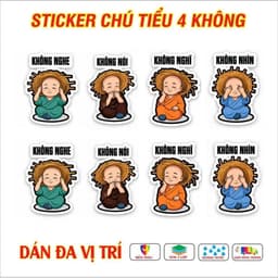 Sticker Chú Tiểu 4 Không Dễ Thương Tem Decal Trang Trí Ô Tô Xe Máy Laptop Điện Thoại Hình Dán Chống Nước Bền Đẹp 5
