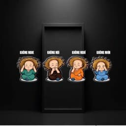 Sticker Chú Tiểu 4 Không Dễ Thương Tem Decal Trang Trí Ô Tô Xe Máy Laptop Điện Thoại Hình Dán Chống Nước Bền Đẹp 4