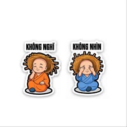 Sticker Chú Tiểu 4 Không Dễ Thương Tem Decal Trang Trí Ô Tô Xe Máy Laptop Điện Thoại Hình Dán Chống Nước Bền Đẹp 2