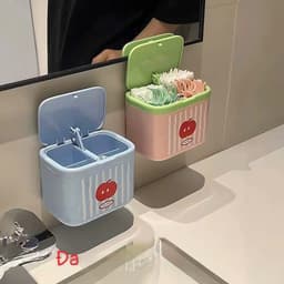 Hộp Đựng Tăm Bông Nắp Bật Tự Động Họa Tiết Táo Dễ Thương 4