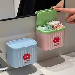 Hộp Đựng Tăm Bông Nắp Bật Tự Động Họa Tiết Táo Dễ Thương 7