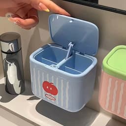 Hộp Đựng Tăm Bông Nắp Bật Tự Động Họa Tiết Táo Dễ Thương 9