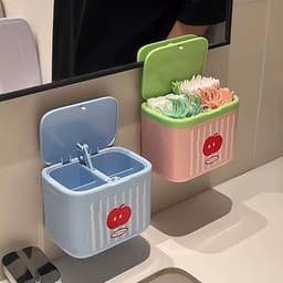 Hộp Đựng Tăm Bông Nắp Bật Tự Động Họa Tiết Táo Dễ Thương 8