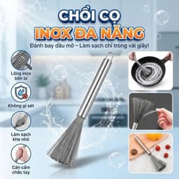 Chổi Cọ Xoong Nồi Inox 304, Bàn Chải Cọ Bát Đĩa, Rửa Chén Bát Vệ Sinh Bếp Tay Cầm Chống Trầy Xước Tay VN-7624 1