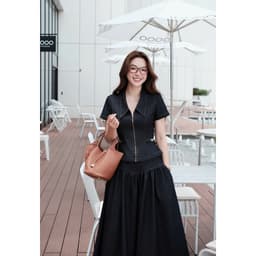 Chân Váy Denim Xoè Nhún Li Diễu Chỉ MACI MCVCVXD0366 Thời Trang Nữ Thiết Kế Độc Quyền 2
