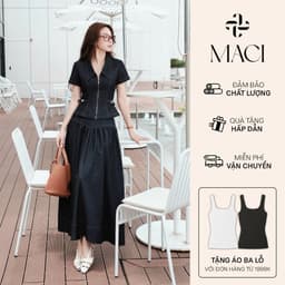 Chân Váy Denim Xoè Nhún Li Diễu Chỉ MACI MCVCVXD0366 Thời Trang Nữ Thiết Kế Độc Quyền 1