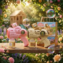 Phiên bản mới - Đồ chơi bắn bong bóng xà phòng với thiết kế nhỏ gọn, không chảy nước 7