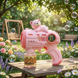 Phiên bản mới - Đồ chơi bắn bong bóng xà phòng với thiết kế nhỏ gọn, không chảy nước 6
