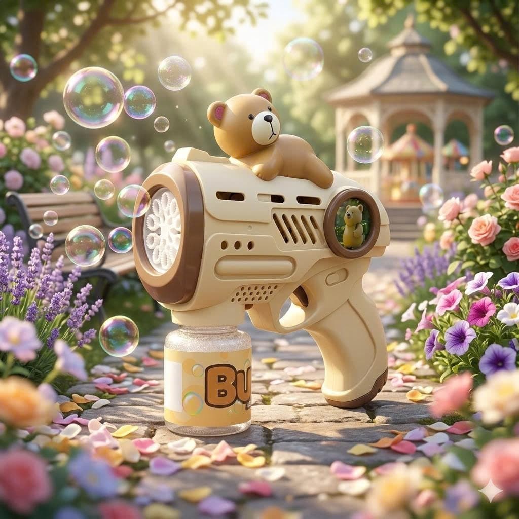 Phiên bản mới - Đồ chơi bắn bong bóng xà phòng với thiết kế nhỏ gọn, không chảy nước