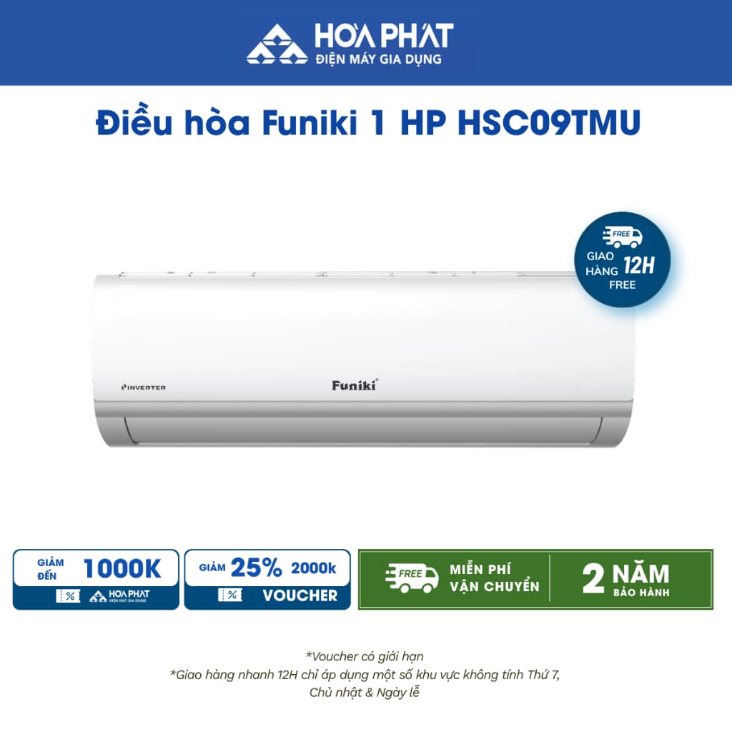[GIAO HÀNG MIỄN PHÍ] Điều hòa Funiki 1 HP HSC09TMU, mô tơ tần số cố định. BH chính hãng 24 tháng