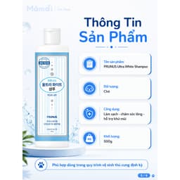 [Renewal]Prunus Ultra White Shampoo 500g Cho Chó Lông Trắng | Làm Sạch Vết Ố, Dưỡng Lông Sáng Bóng 2