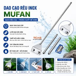 Dao Cạo Rêu Kính Bể Cá Mufan Inox 304 - Cán Dài Thay Lưỡi, Dùng Cho Hồ Cá, Hồ Thủy Sinh 1