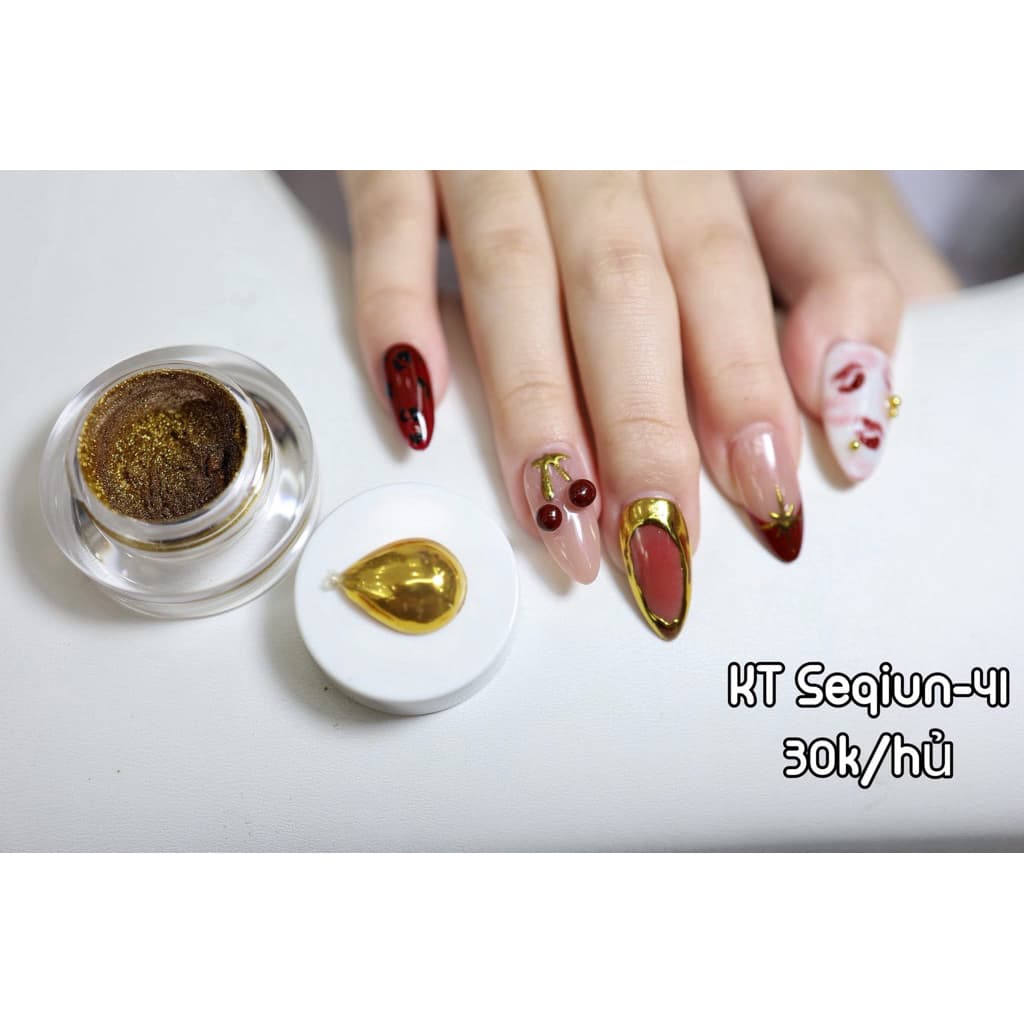 ✨ KT Seojun-YI Chrome Gel – Hiệu ứng gương vàng sang trọng ✨