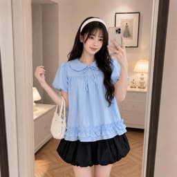 Áo kiểu nữ babydoll rộng tay bồng sang AP959 3