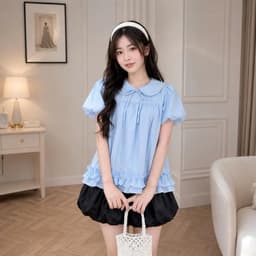 Áo kiểu nữ babydoll rộng tay bồng sang AP959 6