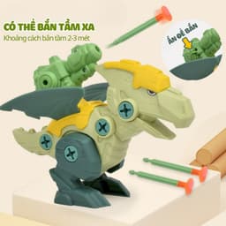 Bộ lắp ráp khủng long đáng yêu cho bé, bộ ghép hình kích thích phát triển trí não chất liệu nhựa ABS 4