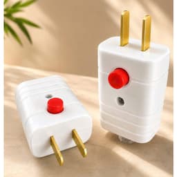 PHÍCH CẮM ĐIỆN NÚT BẤM - COMBO 2 CÁI | PHÍCH CẮM 2 CHÂN 2500W 10A CHÂN ĐỒNG NHỰA PC CHỐNG CHÁY 6